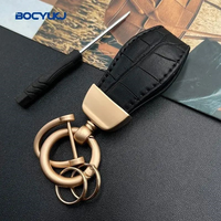Porte-clés voiture en cuir avec logo en métal pour BMW Mercedes VW Audi Toyota Honda Lexus Hyundai Kia Ford porte-clés accessoires anti-perte