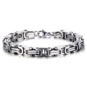 Custom Gold Plated Stainless Steel <b>Men</b> Bracelet Byzantine Chain Bracelets - Product Image 4