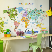 Vente en gros, Stickers muraux personnalisés en vinyle pour chambre d'enfant avec décoration d'arbre d'animal pour chambre d'enfant