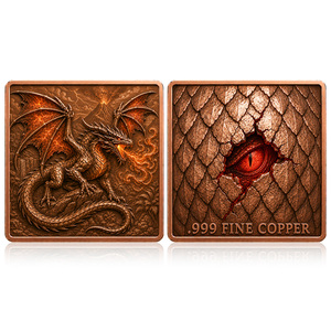 Lingotto di Rame Puro .999 da 5 Once, Lingotto da 10 Once con <span class=keywords><strong>Creature</strong></span> Mitologiche Flameanti, Lingotto di Rame da Collezione per Regalo - Product Image 3