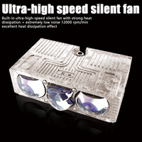 Projecteurs LED Super Lumineux à 4 Lentilles A12 200W 20000LM 6000K avec Ventilateurs Silencieux 9-30V Canbus IP68 pour Calandre de Voiture, SUV ou Moto