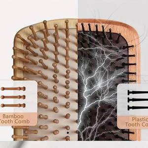 Cepillo Desenredante para el Cabello con Logotipo Personalizado, de Madera de Bambú, con Cojín de Aire, para Uso Doméstico, Diseño Elegante y Confortable - Product Image 3