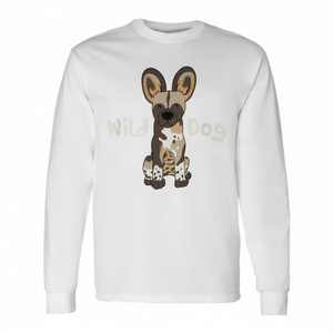 T-shirt a maniche lunghe con stampa cane selvatico africano - Categoria Promozionale - Product Image 3