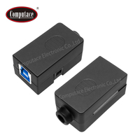 Set Soket Modular USB 3.0 Tipe B Female ke Terminal Block dengan Kontak Berlapis Emas dan Wadah PVC untuk Aplikasi Daya