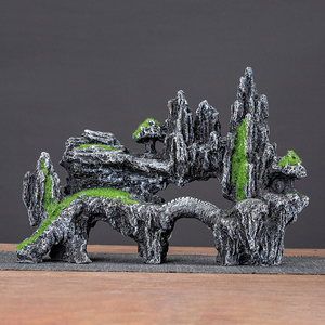 Aquarium Accessoires Kleine Ecologische Tafeldecoratie Gesimuleerde Rotstuin Steen Bonsai Voor Aquarium Planten - Product Image 1