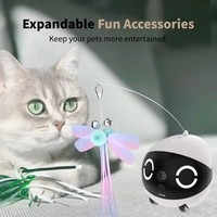 Robot Compagnon pour Animaux de Compagnie avec Contrôle Sans Fil Intelligent par Application, Caméra HD, Voix Bidirectionnelle Interactive, Jouet pour Chat à Poulie