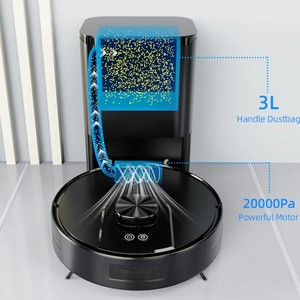 Robot aspirateur avec station de vidage automatique, aspiration 2000 Pa, filtre HEPA, moteur sans balais, contrôle par application pour usage domestique - Product Image 6