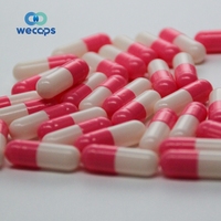 Capsules vides imprimées sur mesure Wecaps, capsules de couleur rose, capsules 000 HPMC