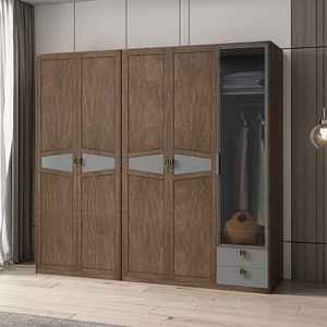 Nordischer Massivholz-Multifunktionsschrank Modernes Einfaches Wohnmöbel für Schlafzimmer Kleine Wohnung Kleiderschrank - Product Image 3