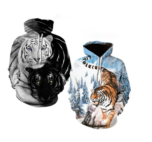 2023 nuovo Pullover Oversize di alta qualità felpe con cappuccio stampate 3d per gli uomini di moda animale <span class=keywords><strong>tigre</strong></span> Casual 3d felpe stampate da <span class=keywords><strong>uomo</strong></span> - Product Image 2