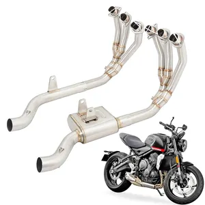 Systèmes d'échappement de moto pour Triumph Trident 660 modifier le tuyau de liaison central avant en acier inoxydable 51mm