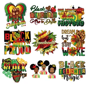 Black History Custom Iron On Patches Decals Plastisol Clear Film Ready To Press Screen Print dtf Transfers For T shirts