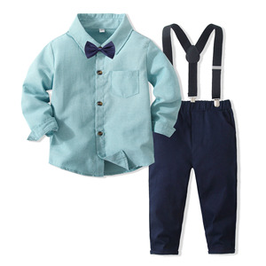 Completo da Cerimonia per Bambino - Stile Coreano Autunno/Inverno - Camicia a Maniche Lunghe con Papillon - <span class=keywords><strong>Set</strong></span> 2 Pezzi per Matrimonio - Product Image 2