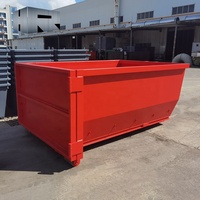Conteneur de construction cubique de 10 verges Benne à ordures Roll-on/Off Crochet empilable Bacs élévateurs pour déchets solides Poubelle à sauter avec crochet