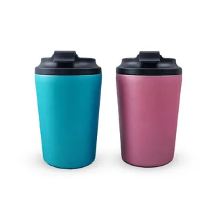eco friendly products 2023 Double-Walled Stainless Steel 12oz coffee cups with lid 12 oz insulated coffee mug