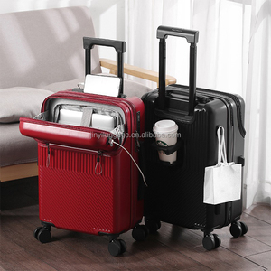 Valise de voyage rigide en ABS/PC la moins chère avec <span class=keywords><strong>port</strong></span> USB, ouverture frontale intelligente 20 pouces et porte-gobelet – Ensemble de bagages - Product Image 3