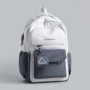 Sac à dos pour homme en nylon de style coréen tendance, bretelles incurvées, motif lettres, pour collège/lycée/étudiants - Product Image 3