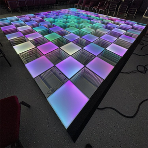 Piste de danse sans fil RVB 3D à effets LED en couleur DJ Club Infinity Mirror Illusion Glowing LED Dance Floor - Product Image 6