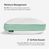 Modernes Atmungsaktives Bambus-Nackenkissen in Queensize, Doppelseitig mit Zerkleinertem Kühlendem Memory-Schaum und Wasserdichter Kühlgel-Schicht