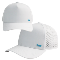 Gorra Deportiva Unisex HS41 de 5 Paneles, Diseño Perforado Blanco, Tela Impermeable, Logotipo Personalizado, Gorra para Correr al Aire Libre, Venta al Por Mayor
