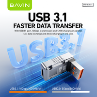 BAVIN OTG63 OTG64 120W 10Gbps Tipe C ke USB 3.1 Adaptor Konverter Pembaca Kartu ke Micro Android V8 Tpc Adaptor Otg