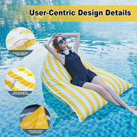 Sofá Puff Gigante de Lujo con Rayas, de Olefina, para Exteriores, Impermeable, Flotante, para Piscina, con Relleno