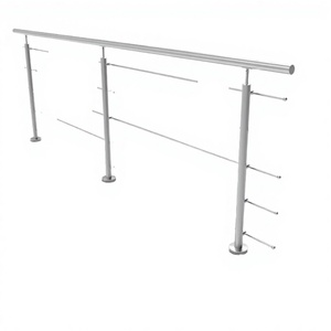 Barrière de balcon extérieure en acier inoxydable, tube de balustrade pour villa et escalier, design moderne, réglable - Product Image 3