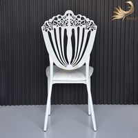 Chaises de salle à manger modernes minimalistes en métal blanc durable, chaises de banquet, salle de mariage, meubles de jardin en fer forgé, salon
