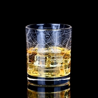 Pegatinas con patrón de mapa personalizado, tazas de cristal tipo bala Espresso con Base pesada, venta al por mayor