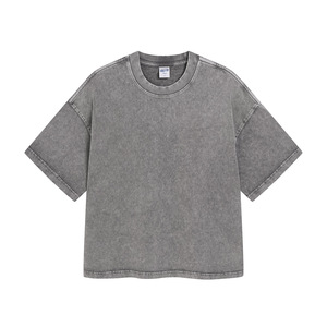 Camiseta Básica <span class=keywords><strong>de</strong></span> <span class=keywords><strong>Marca</strong></span> con Cuello Redondo y Manga Corta, 100% Algodón Tejido, Corte Regular, Ecológica, 300g, Lavado a la Nieve, Efecto Envejecido - Product Image 3