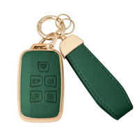 Accessoires de voiture DM, accessoires pour clés de voiture, étui de protection pour clés de voiture en TPU + cuir, compatible avec les clés intelligentes Land Rover Jaguar