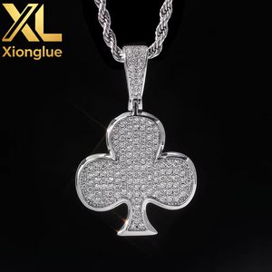 Wholesale Hip Hop Iced Out CZ Hamsa Hand Pendant Necklace 18K Gold Plated <b>Copper</b> Unisex Gift - Product Image 2