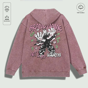 Felpa con Cappuccio 100% Cotone Lavato con Grafica 'Brandname Art Is <span class=keywords><strong>My</strong></span> Weapon', Multicolore - Product Image 1