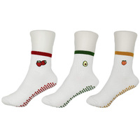 Haute Qualité Personnalisé Conception Personnalisée Bambou Coton Logo Brodé Coloré Anti-dérapant Grip Gym Yoga Pilates Chaussettes