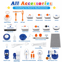 Kit de circuits électroniques STEM Tommabo 66 pièces pour enfants, expérience scientifique de physique DIY, 500 projets, jouet d'apprentissage sans écran, avec piles