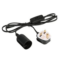 Prise UK 3A avec fusible, support de lampe E27 avec interrupteur intégré, cordon de suspension robuste pour luminaire