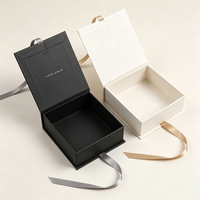 Boîte à bijoux magnétique de luxe personnalisée, écologique, mate, recyclable, avec logo, boîte en papier rigide pour cosmétiques et parfums, faite à la main