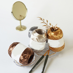 Venta caliente al por mayor stock 40 gramos por PCS diferentes colores disponibles hilo de tejer 100% rayón rafia grueso hilo de fantasía para ganchillo - Product Image 5