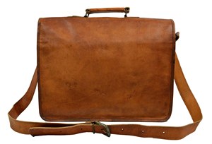 Maletín indio hecho a mano de cuero genuino para ordenador portátil, bolso de mensajero individual con cremallera, bandolera de moda ecológica para letras - Product Image 5