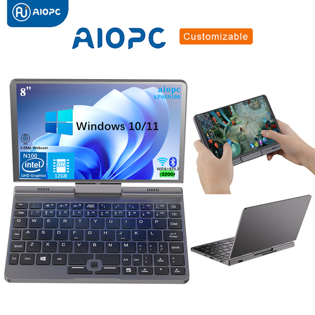 8 Inch Mini Laptop 6GB RAM 128GB 256GB 512GB 1TB SSD with Camera Windows Notebook Computer In Stock