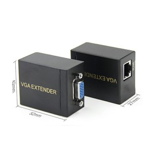 VGA Extender 60M RJ45 Single <b>Cable</b> Video Signal Booster Transmission <b>Adapter</b> 8P8C <b>Ethernet</b> to Analog VGA - Product Image 3