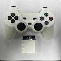 Control Inalámbrico 2.4G para PS2, Botones Transparentes con Diseño de Copo de Nieve, Vibración Dual, Control P2, Venta al por Mayor de Fábrica