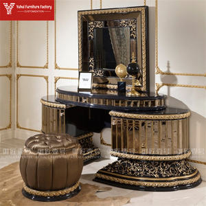 イタリア製高級羽毛布団 キングサイズベッドセット 寝室家具一式 収納付き クラシックヨーロピアンデザイン - Product Image 5