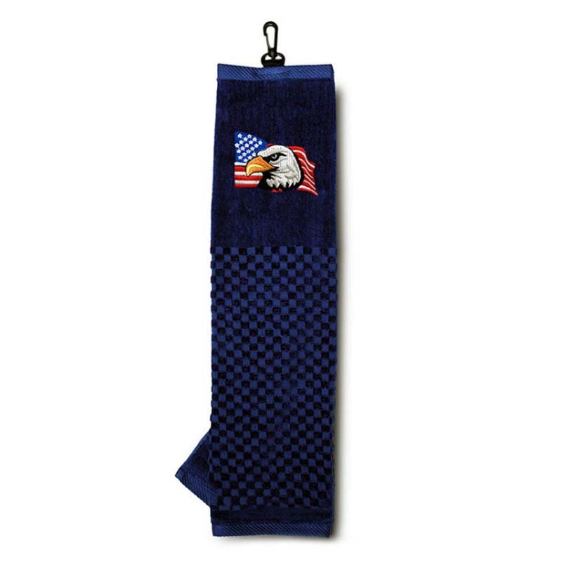 Golf sports cotton embroidery towel, folding club towel, customized logo can be acceptable in size 60*40cm
