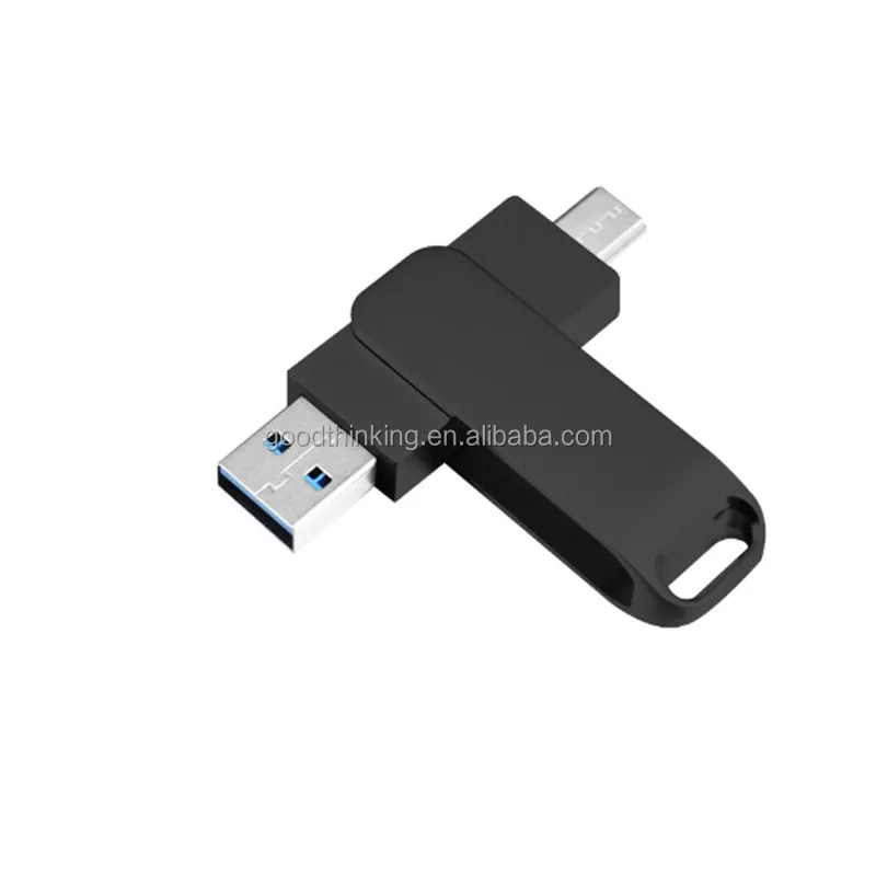 USB 2.0 USB 3.0 personalizzazione confezione regalo LOGO OEM stampa tipo C 2 in 1 lega di alluminio USB Flash drive