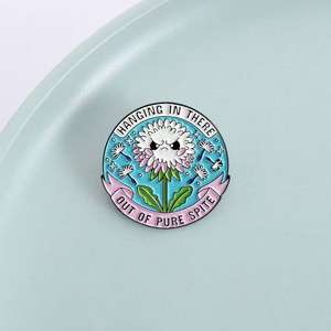 Broche de Aleación de Zinc Esmaltado con Diseño de Diente de León Enojado, Frase de Humor Caprichoso, Año Nuevo Chino, Venta al por Mayor - Product Image 2