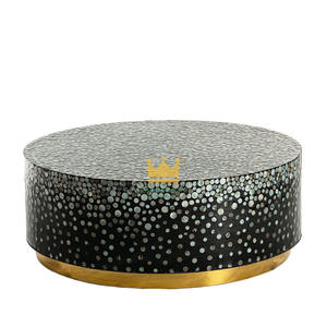 Tabouret en nacre, style moderne, multifonctionnel, mobilier d'intérieur, décoration intérieure, mosaïque laquée, nouveau design vietnamien, couleur noire - Product Image 1
