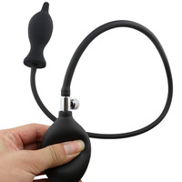 Silicone Grand Noir Gonflable Plug Anal Butt Plug Pénis Dilatateur Sex Toys pour Homme Femme Gay