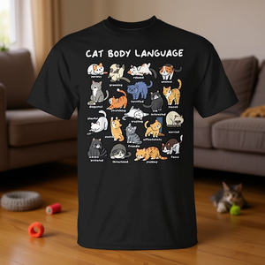 Camiseta Kawaii con lenguaje corporal de gatos para amantes de los gatos - Product Image 3