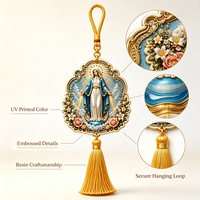 Sculpture en résine 3D personnalisée en relief, Vierge Marie, ornement suspendu, Conception Immaculée, cadeau religieux catholique pour Noël et Pâques